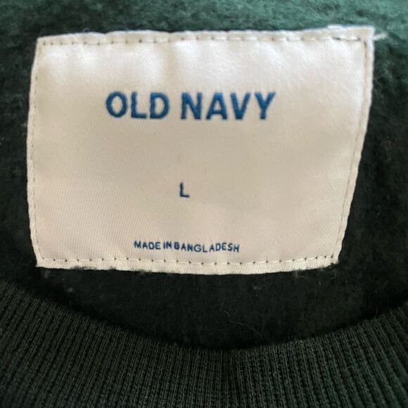Old Navy Unisex Green Sweatshirt W/ Red Station Wagon / Christmas Tree Size L - Picture 4 of 5